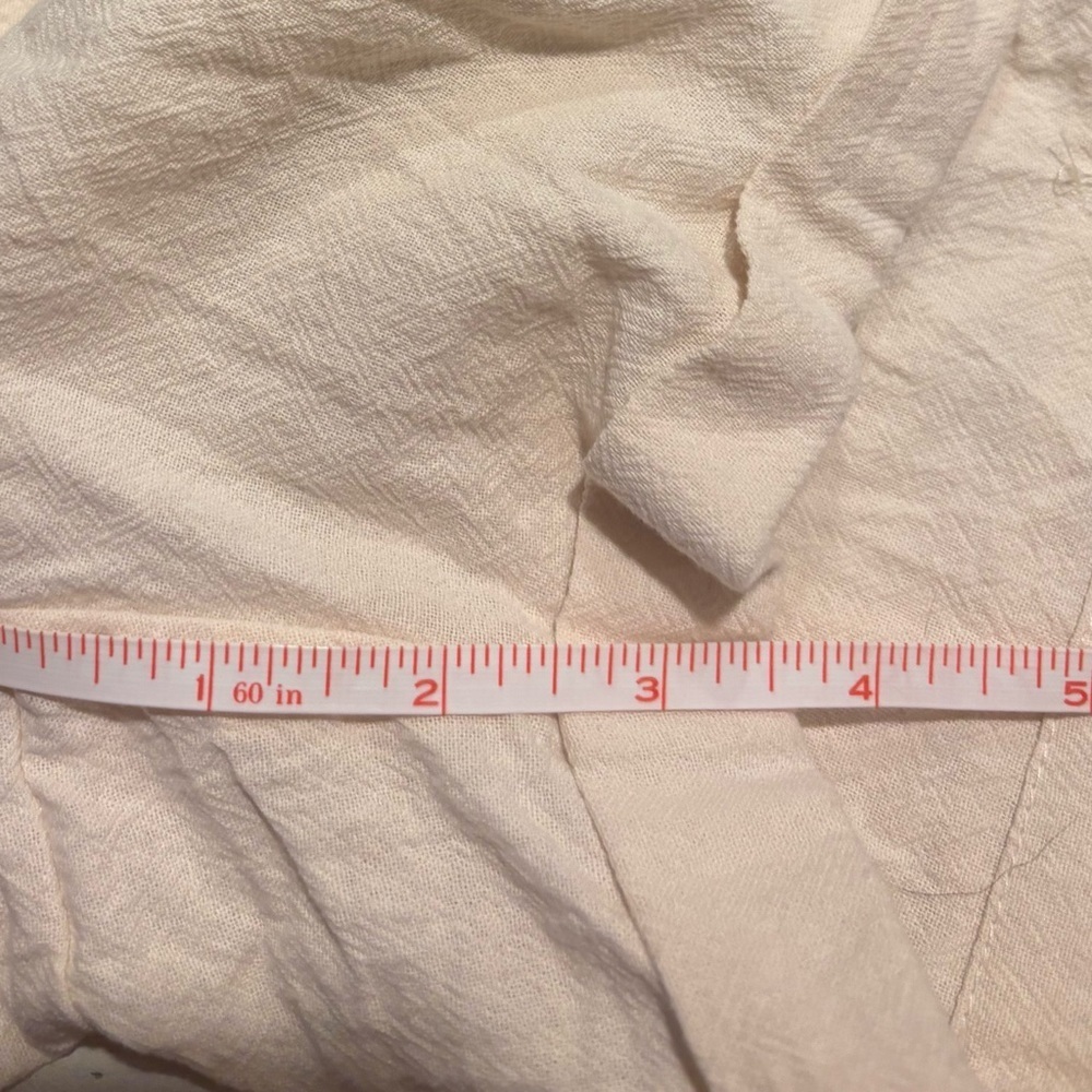 Cider 100% Cotton High Rise Pleated Shorts, Cream/Yellow, M - Picture 7 of 7